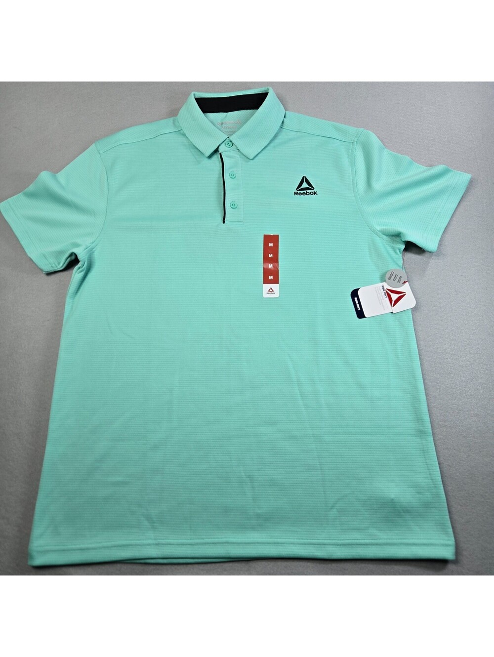 Reebok Men's Performance Polo Shirt Size M Mint Green RBK-DRY Short Sleeve NWT
